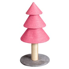 31.5in Christmas Tree Cat Scratcher, Cat Scratching Post For Indoor Cats, Large Sisal Cat Scratching Tree Cat Scratch Tower,-Pink