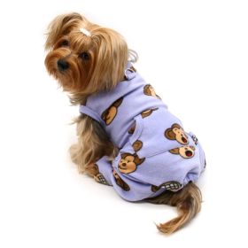 Silly Monkey Front Sleeveless Fleec Pajamas - Lavender - XS