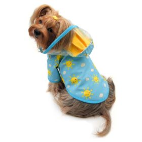 Clear View Happy Sunshine Raincoat with Fleece Lining and Detachable Hood - S
