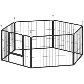 Heavy Duty Dog Playpen with Door for Small Dogs, 6 Panels, 23.5"H