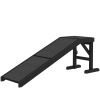 Pet Ramp Bed Steps for Dogs Cats Non-slip Carpet Top Platform Pine Wood 59"L x 16"W x 20"H Black