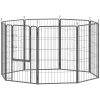 39" Dog Playpen Indoor Outdoor, Portable Foldable 8 Panels Pet Playpen with Door & Strap for Large Dogs