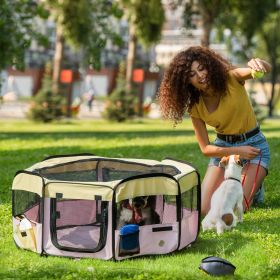 36-inch Large Exercise Puppy Pet Playpen Portable Dog Cat Pet Play Pen Pet Cage Tent Kennel Crate Pink Carry Bag Included