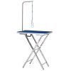 28" Foldable Dog Grooming Table with Adjustable Arm, Non-Slip Surface for Medium Small Dogs, Cats, Blue