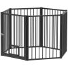 6 Panels Dog Playpen, Foldable Portable Pet Playpen with Door, for Small & Medium Dogs, 30"H