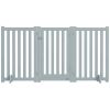 3-Panel Foldable Dog Gate with Feet for Medium Dogs and Below, Grey