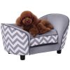 Pet Sofa Elevated Dog Bed Raised Cat Couch Puppy Furniture for Small Sized Dogs with Storage Removable Cushion Cover Grey