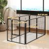 6 Panels Heavy Duty Dog Playpen Outdoor Indoor with Door & Strap, 24" Height Portable & Foldable Pet Playpen