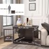 31" Dog Crate Furniture End Table with Three Doors for Small Dogs, Coffee