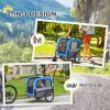 2-in-1 Small Dog Bike Trailer and Bike Stroller with Hitch, Bicycle Trailer Sidecar Bike Wagon Cart Carrier Attachment for Travel, Blue