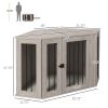 Corner Dog Crate, Furniture Dog Cages with Cushion for Large-Sized Dog, Indoor Use, Walnut Brown