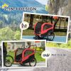 2-in-1 Dog Bike Trailer Pet Stroller Carrier for Large Dogs with Hitch, Quick-release Wheels, Foot Support, Pet Bicycle Cart Wagon Cargo for Travel