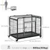 Folding Heavy Duty Dog Crate Heavy Duty Cage for Large Sized Dogs with Double Doors, Lockable Wheels Tray, 43" x 28" x 31"