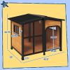 Cabin-Style Wooden Dog House for Large Dogs with Openable Roof & Giant Window, Yellow