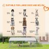 13.1' x 7.5' x 4.9' Outdoor Dog Kennel Dog Run with Waterproof, UV Resistant Cover for Medium Large Sized Dogs, Silver