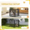 6 Panels Dog Playpen, Foldable Portable Pet Playpen with Door, for Small & Medium Dogs, 30"H