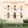 19.7' x 7.5' x 7.5' Outdoor Dog Kennel Dog Run with Waterproof, UV Resistant Cover for All-Sized Dogs, Silver