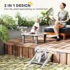 Wooden Dog Training Place Board, Dog Training Platform with Ladder, Pet Agility System for Indoor Outdoor, Gray