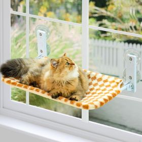 MEWOOFUN Cat Window Hammock - Steel Frame Perch With Strong Suction Cups For Indoor Cats Brown, Medium (Option: WP151)