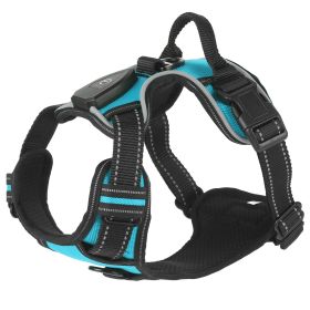 Light Up Dog Harness Rechargeable LED Dog Harness No Pull Lighted Dog Vest with Handle for Small/Medium/Large Dogs (Option: DogHarnessGreenS)