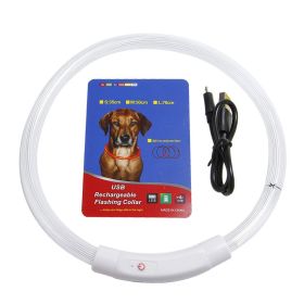USB Rechargeable LED Dog Collar Multi-Color Lighting Dog Safety Collar Cuttable Length Glow Dog Collar For Small Medium Large Dog Night Walking (Option: DogCollar50CM)