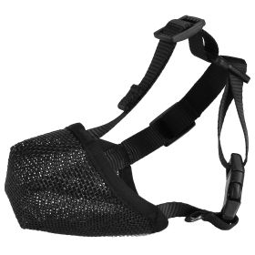 Pet Muzzle Mask Soft Mesh Muzzle Adjustable Dog Mouth Cover with Breathable Mesh Adjustable Neck Forehead Strap for Anti Biting Barking Chewing (Option: PetMuzzleBlackXL)