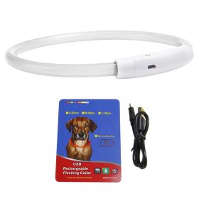 1Pc USB Rechargeable LED Dog Collar Multi Color Lighting Dog Safety Collar Cuttable Length Glow Dog Collar For Small Medium Large Dog Night Walking (Option: M)